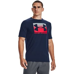 under armour men's boxed sportstyle short-sleeve t-shirt , academy blue (408)/red , large