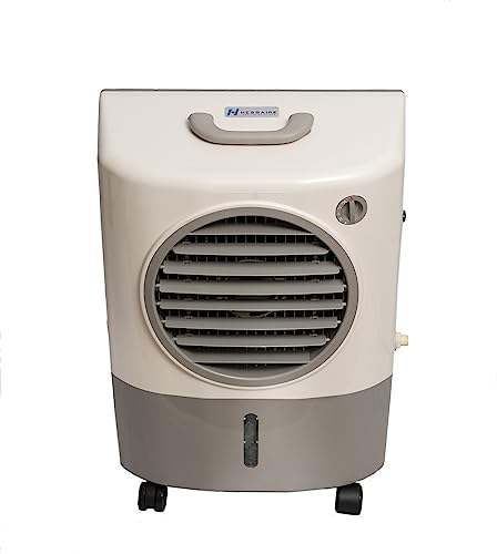 Hessaire MC18M Portable Evaporative Cooling Fan, Indoor/Outdoor Low Humidity Environments, 1300 CFM, 500 sq. ft., 2-Speed Fan, 53.4 dB, White