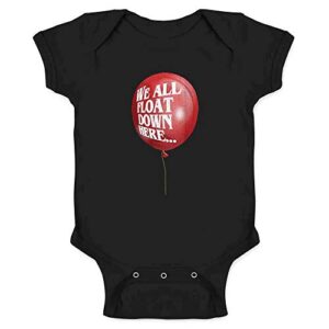 pop threads we all float down here balloon halloween horror infant baby boy girl bodysuit black 6m