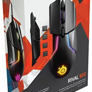 SteelSeries Rival 600 Gaming Mouse - 12,000 CPI TrueMove3Plus Dual Optical Sensor - 0.5 Lift-off Distance - Weight System - RGB Lighting,black