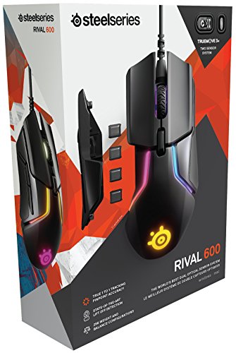 SteelSeries Rival 600 Gaming Mouse - 12,000 CPI TrueMove3Plus Dual Optical Sensor - 0.5 Lift-off Distance - Weight System - RGB Lighting,black