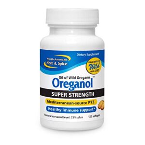 north american herb & spice super strength oreganol p73 - 120 softgels - immune system support - vegan friendly wild oregano - 285% more potent than regular strength - non-gmo - 120 servings