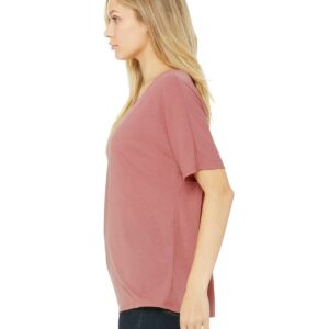 Bella Canvas Ladies' Slouchy V-Neck T-Shirt,Mauve,S