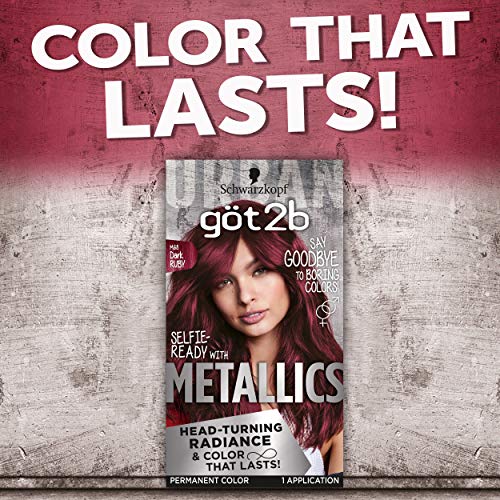 Schwarzkopf Got2b Metallics Permanent Hair Color, M68 Dark Ruby