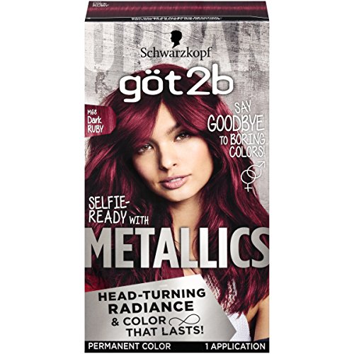 Schwarzkopf Got2b Metallics Permanent Hair Color, M68 Dark Ruby