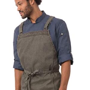 Chef Works unisex adult Denver Chefs Cross-back Bib Work Utility Apron, Olive Wood, One Size US