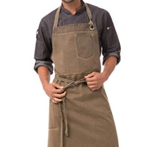 Chef Works Unisex Dorset Chefs Bib Apron, Golden Brown, One Size