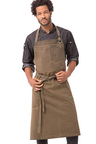 Chef Works Unisex Dorset Chefs Bib Apron, Golden Brown, One Size