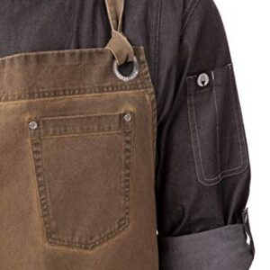 Chef Works Unisex Dorset Chefs Bib Apron, Golden Brown, One Size