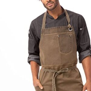 Chef Works Unisex Dorset Chefs Bib Apron, Golden Brown, One Size