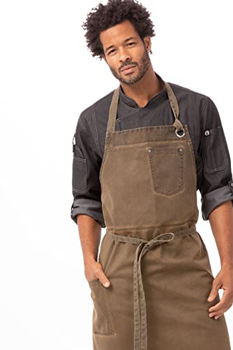 Chef Works Unisex Dorset Chefs Bib Apron, Golden Brown, One Size