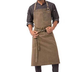 Chef Works Unisex Dorset Chefs Bib Apron, Golden Brown, One Size