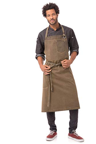 Chef Works Unisex Dorset Chefs Bib Apron, Golden Brown, One Size