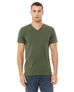 bella canvas unisex jersey short sleeve v-neck tee c3005 military green