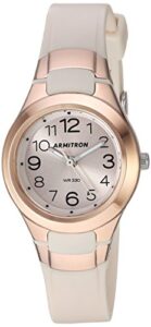 armitron sport women's 25/6418pbh easy to read rose gold-tone and blush pink resin strap watch