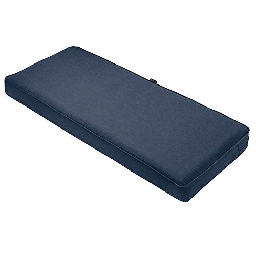 Classic Accessories Montlake FadeSafe Water-Resistant 54 x 18 x 3 Inch Outdoor Bench/Settee Cushion, Patio Furniture Swing Cushion, Heather Indigo Blue, Patio Loveseat Cushion