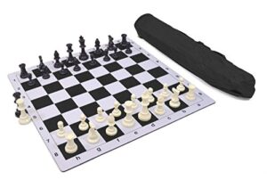 wholesale chess triple weighted pieces and mousepad board chess set (black)