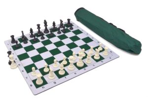 wholesale chess triple weighted pieces and mousepad board chess set (green)