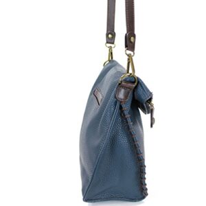 CHALA Charming Crossbody Bag - Flap Top and Key Charm in Navy Blue, Cross-Body or Shoulder(Metal Turtle)