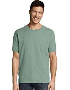 5.5 oz 100% ringspun cotton garment-dyed t-shirt with pocket l cypress green
