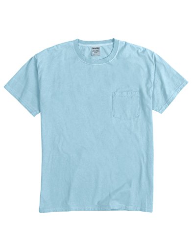 5.5 oz 100% Ringspun Cotton Garment-Dyed T-Shirt with Pocket L CYPRESS GREEN