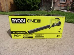 ryobi one+ 90 mph 200 cfm 18-volt lithium-ion heavy duty durable cordless leaf blower - 2.0 ah battery and charger included, compact, lightweight design ideal for use on hard surfaces