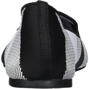 Skechers Women's Cleo-Sherlock-Engineered Knit Loafer Skimmer Ballet Flat, Black/White, 8.5 M US