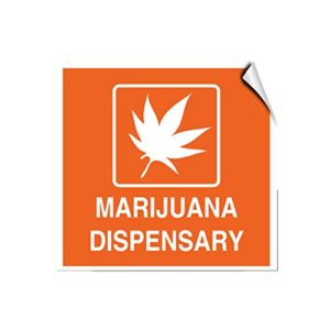 marijuana dispensary style 2 hazard marijuana dispensary label decal sticker sticks to any surface