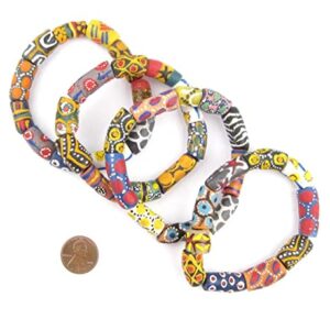 TheBeadChest African Bead Stretch Bracelet, Made in Ghana by Krobo Artisans, Unisex, African Trade Bead Style, Traditional