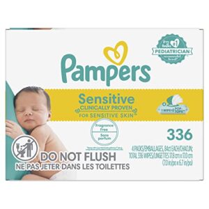 baby wipes fitment, 336 count - pampers sensitive water based hypoallergenic and unscented baby wipes (packaging may vary)