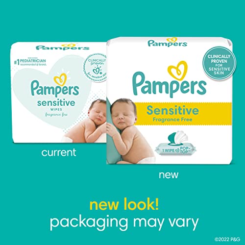 Baby Wipes Fitment, 336 count - Pampers Sensitive Water Based Hypoallergenic and Unscented Baby Wipes (Packaging May Vary)