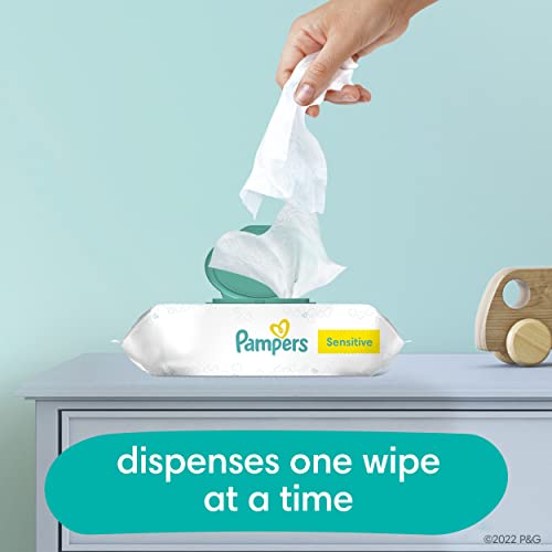 Baby Wipes Fitment, 336 count - Pampers Sensitive Water Based Hypoallergenic and Unscented Baby Wipes (Packaging May Vary)