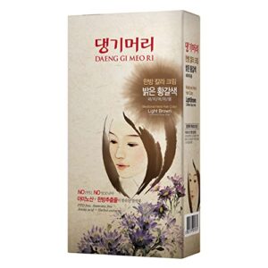 daeng gi meo ri- medicinal herb hair color cream [light brown], covering gray hair, protecting damaged hair from hair- dyeing, contains high-keratin, 8.47 oz