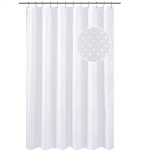 n&y home hotel fabric shower curtain or liner, cloth textured white shower curtain with bottom magnets, machine washable, 72 x 72 inches for bathroom