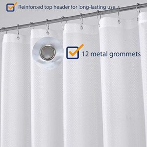 N&Y HOME Hotel Fabric Shower Curtain or Liner, Cloth Textured White Shower Curtain with Bottom Magnets, Machine Washable, 72 x 72 inches for Bathroom