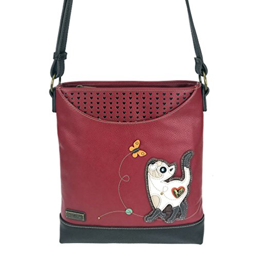 Chala Sweet Messenger Tote Bag - Slim Cat - Burgundy