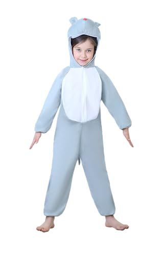 Kids Animal Costumes Boys Girls Unisex Fancy Dress Outfit Cosplay Children Onesies M (for Kids 35.5" - 41.5" Tall), Mouse