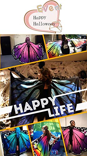 Shireake Baby Halloween/Party Prop Soft Fabric Butterfly Wings Shawl Fairy Ladies Nymph Pixie Costume Accessory … (168x135CM, Star sky)