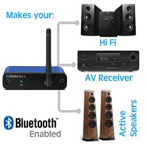 BluDento aptX HD Bluetooth 5.1 Audio Receiver, Built-in Burr Brown DAC for Analog L/R RCA Output, Enhanced Range, True Hi-Fi, Digital Coaxial & Optical Outputs