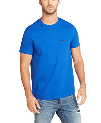 Nautica Men's Short Sleeve Crew Neck T-Shirt, Bright Cobalt Solid, Large