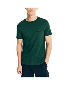 nautica men's short sleeve crew neck t-shirt, tidal green solid, x-large