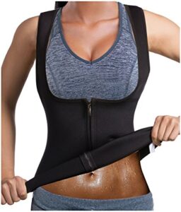 gaodi women waist trainer vest slim corset workout sweat tank top zipper compression shirt sauna suit body shaper