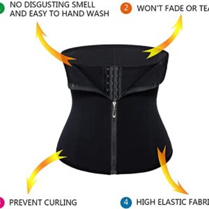 URSEXYLY Women Waist Trainer Corset Zipper Hook Shapewear Double Control Body Shaper Tummy Control Waist Cincher (XS, Black)