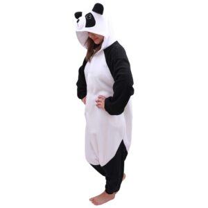 COCOPLAY W Animal Onesie Panda Pajamas- Plush One Piece Costume (Large, Black/White)