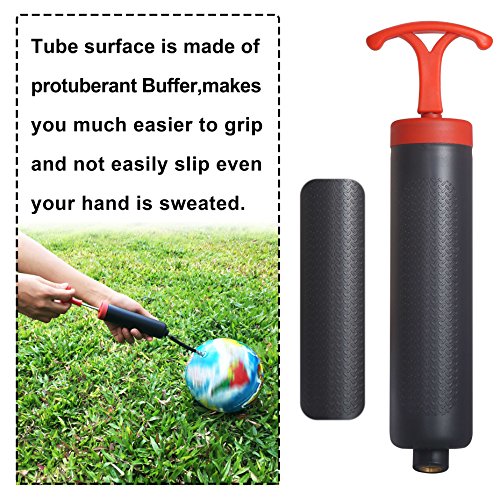 SKOLOO 8" Ball Pump Hand Air Inflator Kit for Soccer,Basketball,Volleyball,Water Polo Ball,Rugby,Exercise Sports Ball,Balloon,Needle,Nozzle,Extension Hose Included