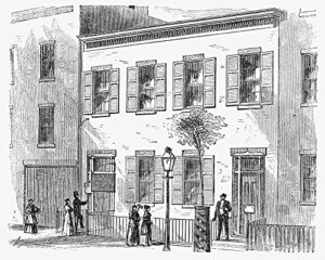 new york dispensary 1868 nbond street homeopathic dispensary bond street new york wood engraving 1868 poster print by (18 x 24)