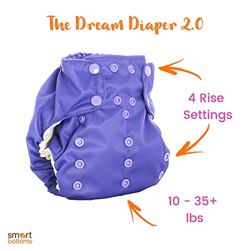 No Prep Organic Cloth Diaper – Smart Bottoms Dream Diaper 2.0 – Washable, Reusable – Natural Fiber Interior (Manhattan)