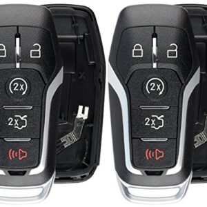 KeylessOption Keyless Entry Remote Smart Key Fob Shell Case for Ford Fusion Mustang Edge M3N-A2C31243800 (Pack of 2)