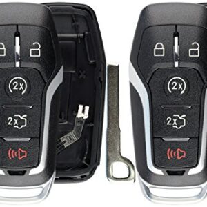 KeylessOption Keyless Entry Remote Smart Key Fob Shell Case for Ford Fusion Mustang Edge M3N-A2C31243800 (Pack of 2)