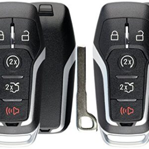 KeylessOption Keyless Entry Remote Smart Key Fob Shell Case for Ford Fusion Mustang Edge M3N-A2C31243800 (Pack of 2)